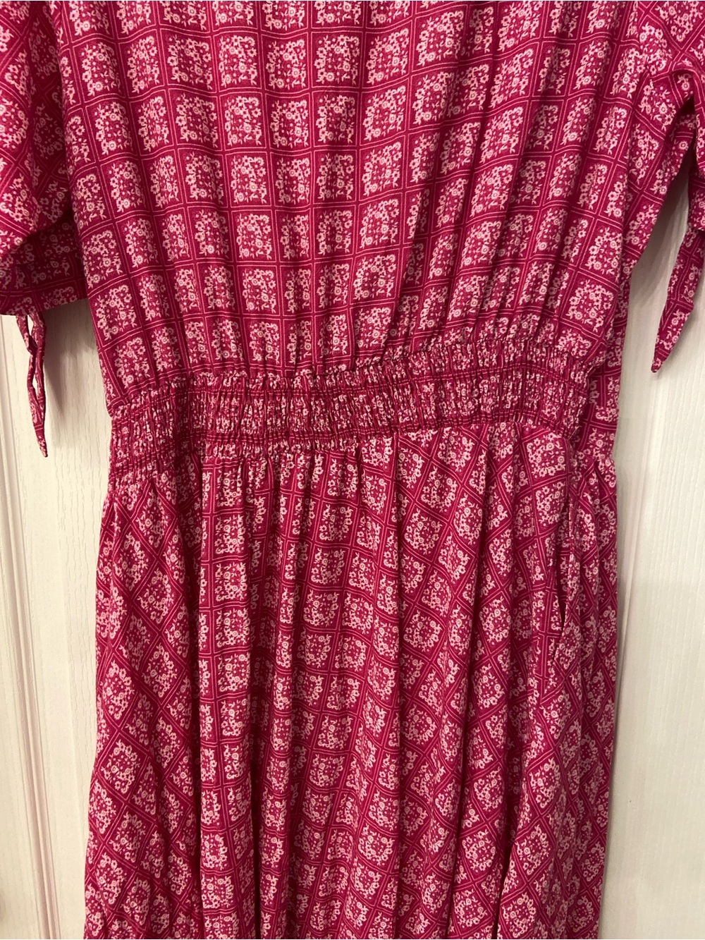 Nursing Pink Cotton Maxi Dress - Picture 5 of 7